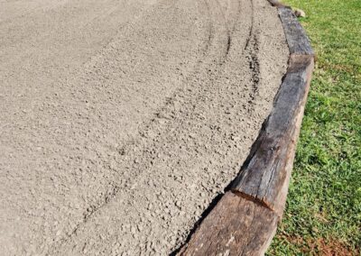 Recycled railway sleepers for driveway edging