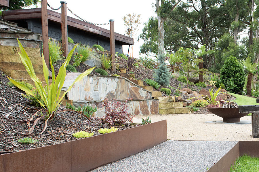 steel edging for sloped ground
